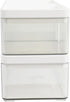 Martha Stewart Clear Plastic Stackable Storage Boxes - Grady with White Plastic Lids, Set of 3