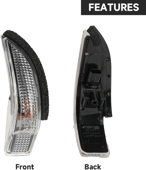 Front Left Side Wing Mirror LED Turn Signal Light, Compatible for Toyota Corolla 2014-2019, Replace Part 8174052050