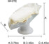 Soap Dish Ceramic White - Lotus Leaf Shape Holder - Self Draining Soap Dish for Bathroom, Kitchen, Bar Counter