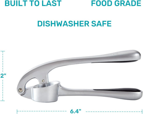 HiramWare Garlic Press, Premium Rust Proof Kitchen Garlic Mincer Crusher Squeezer with Ergonomic handle, Ginger Crusher