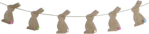BinaryABC Easter Bunny Rabbit Burlap Banner - Easter Decorations