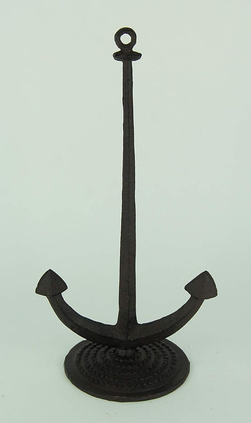 Moby Dick Specialties Rust Brown Cast Iron Nautical Ship Anchor Paper Towel Holder