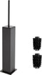 Toilet Brush and Holder Floor Standing, Gun Gray with 2 Replaceable Heads,