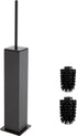 Toilet Brush and Holder Floor Standing, Gun Gray with 2 Replaceable Heads,