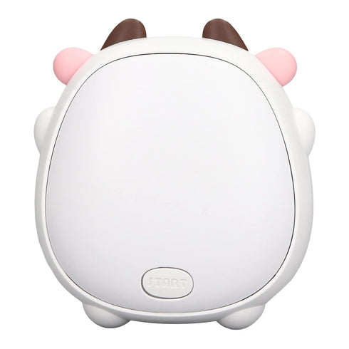 Electric Mini Night Light Heater, USB Rechargeable Fast Heating Cartoon Cow (White)