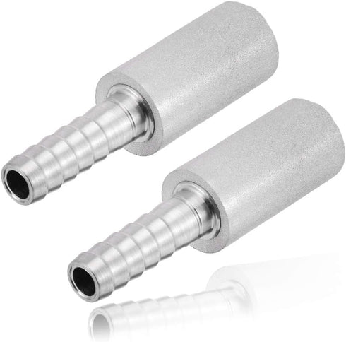 JoyTube Stainless Steel Aeration Stone, 0.5 Micron Diffusion Stone with 1/4" Hose Barb, Pack of 2