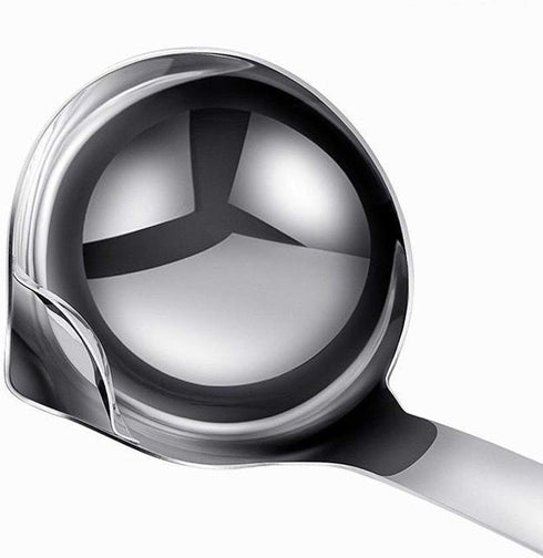 Stainless Steel 12 Inch Oil Separator Soup Ladle, Gravy Skimmer Spoon, Hot Pot Grease Strainer for Kitchen Cooking