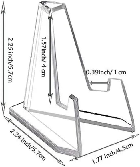 Pack of 5 Mini Clear Acrylic Easel Stands for Pictures, Party Accessories - Durable Design for Home, Office, Shop,