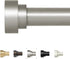 HEI! DEAR Silver Curtain Rods, 18 to 60 Inch (1.5-5ft), 1 Inch Heavy Duty Adjustable Curtain Rod Set, Modern Decorative