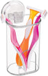 2 Pack mDesign Compact Plastic Suction Storage Center for Bathroom Organization of Toothbrushes, Electric Toothbrushes