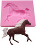 2Pcs Small Size Horse Fondant Mold - Silicone Chocolate Candy Gum Paste Cake Decorating Tool, Pink