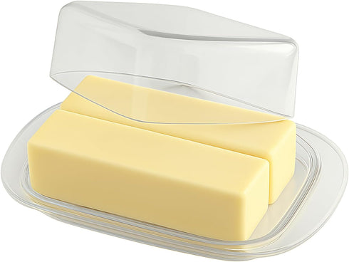 Large Butter Dish with Lid, Butter Keeper, Plastic Butter Holder Tray Container,