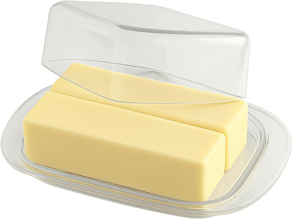 Large Butter Dish with Lid, Butter Keeper, Plastic Butter Holder Tray Container,