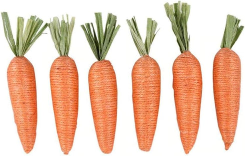 Craft Supply 2 Set Jute Spring and Easter Fabric Carrots - 6 Pieces -