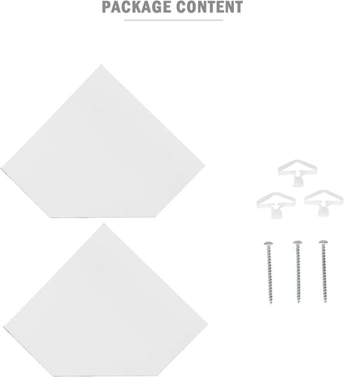 7-Inch Set 2, WELLAND Floating Corner Shelves of Wall Mounted Storage Shelf with White Finish for Bedroom, Living Room