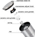 Gulex Salt Grinder Pepper Mill, Refillable, Adjustable Coarseness Black Pepper Grinder, Stainless Steel Sea Salt Shaker