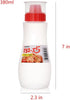 MXY 380ml Japanese Squeeze Bottle with Dust Lid, Creative 5 Hole Design for Salad, Vinegar, Ketchup, Honey, Oil (Red)