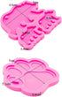 2pcs Glossy Shiny Walking Polar Bear Paw Set | Love Heart Keychain with Hole Silicone Mold for DIY Fondant and Cake