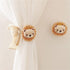 QIDHJH 2 Pack Curtain Tiebacks Cute Cartoon Animal Curtain Ties, Embroidered Animal Shape Bedroom Accessories, Curtain