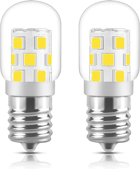 LED Microwave Light Bulb Under Hood 40W Equivalent, 125V E17 Base for Whirlpool, 2 Packs