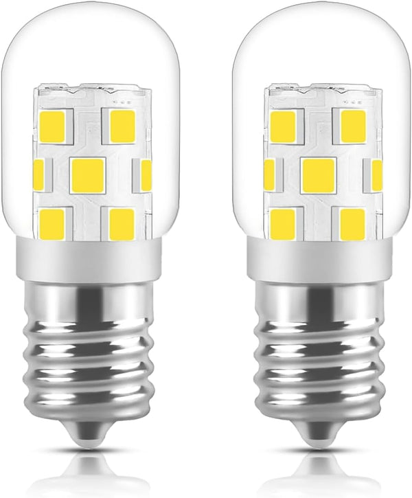 LED Microwave Light Bulb Under Hood 40W Equivalent, 125V E17 Base for Whirlpool, 2 Packs