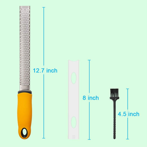 NSpring Hand Cheese Grater, Lemon Zester with Razor-Sharp Stainless Steel Blade, Protective Cover, Dishwasher Safe