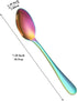 Rainbow Dinner Spoons 12 Pieces, Rainbow Titanium Plating Stainless Steel 18.5cm Spoons, Dessert Spoons, Table Spoon, Soup Spoons, Easy To Clean, Dishwasher Safe