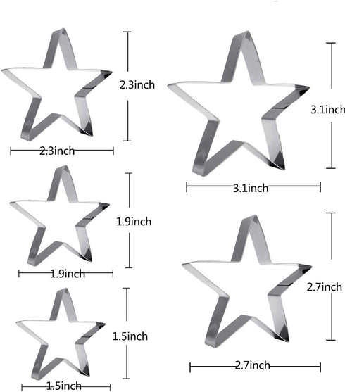 Heart Star Cookie Cutters Set, Valentine’s Day Heart Shaped Biscuit Cutters with Storage Box