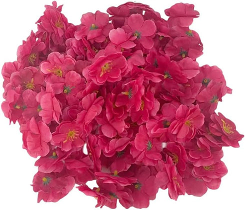 Rikyo 100 Artificial Silk Cherry Blossom Flower Heads Spring Fake Plum Blossom Peach