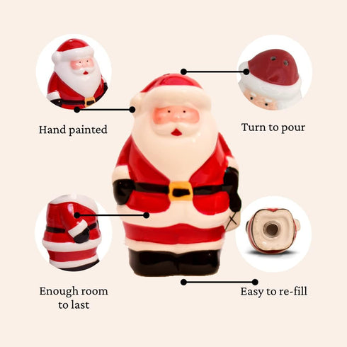 Christmas Salt and Pepper Shakers, Holiday Ceramic Set of Santa & Mrs Claus, Barclay’s Buys Holiday Decor