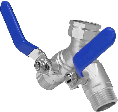 304 2 3/4 beduan Stainless Steel Hose Splitter Way Y Garden Hose Bib Splitter with Long Handle Water Hose Ball Shut Off