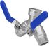 304 2 3/4 beduan Stainless Steel Hose Splitter Way Y Garden Hose Bib Splitter with Long Handle Water Hose Ball Shut Off