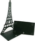 One Pair Creative Paris Eiffel Tower Book Organizer, Metal Bookends for Kids School Library Decoration (Black)