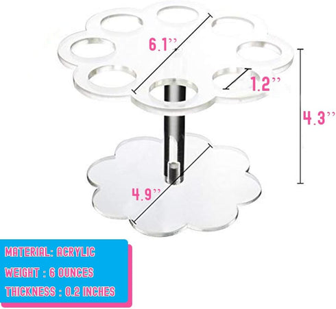 Ice Cream Cone Holder Stand with 8 Holes Capacity, Clear Acrylic Waffle Cone Holder