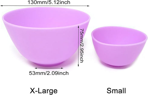 Honbay 4PCS Silicone Mixing Bowls, Prep and Serve Bowls for Mixing Facial Mask or Holding Ingredients (13×7.5CM)