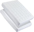 Quilted Mattress Pad, Soft Fluffy Pillow Top Cover, Down Alternative Fill Topper, Deep Pocket Up to 21 Inches, White,