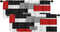 Emvency 2 Pack Valances Window Treatments, Red and Black Geometry Abstract Modern Art, 18x52