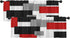 Emvency 2 Pack Valances Window Treatments, Red and Black Geometry Abstract Modern Art, 18x52