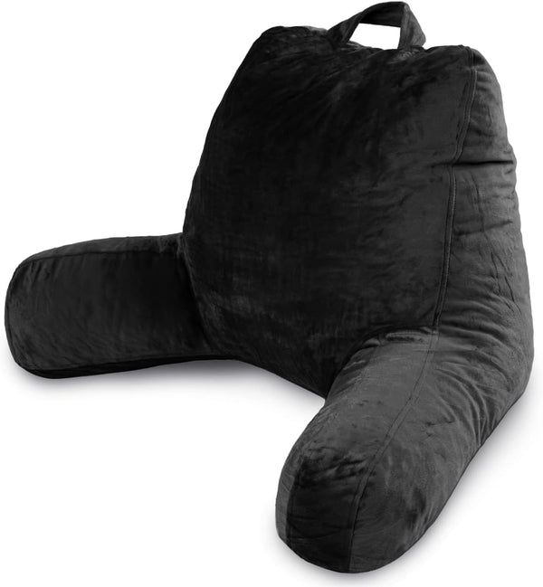 Milliard Reading Pillow with Arms, Black, Cozy Shredded Memory Foam Back Pillow