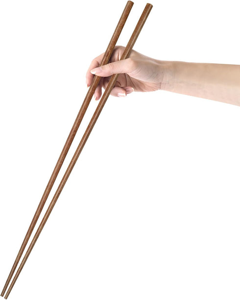 Cooking Chopsticks, Extra Long 16.5", Wooden Kitchen Chopstick, Reusable for Noodles, Frying, Hotpot