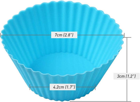 Newk Reusable Silicone Baking Cups, 48 Packs Nonstick Food Grade Cupcake Liners, Muffin Cup Molds - 8 Colors
