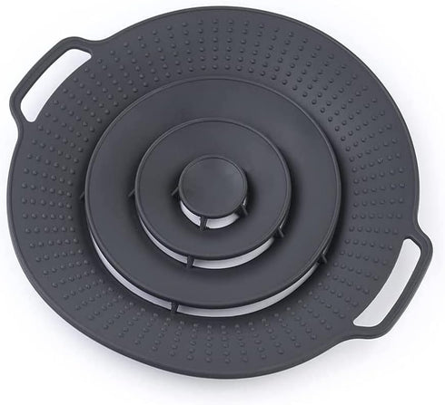 QTECLOR Pot Cover Spill Stopper Lid, Thicken Silicone Boil Over Safeguard, FDA Food Grade Cover for Pots 8" to 11.5"