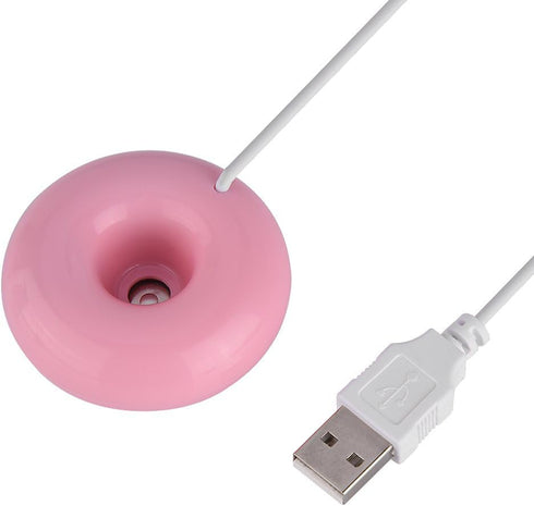 Portable Mini Doughnut-shaped Humidifier, USB Atomization Water Mist Humidifier for Home Office Car, Pink
