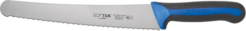 Winco Sof-Tek, 10" Wide Bread/Pastry Knife, Soft Grip Handle,Silver/Black/Blue by Winco