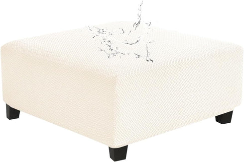 Levoberg Waterproof Square Ottoman Cover Large Square Folding Storage Ottoman Bench Slipcovers Footrest
