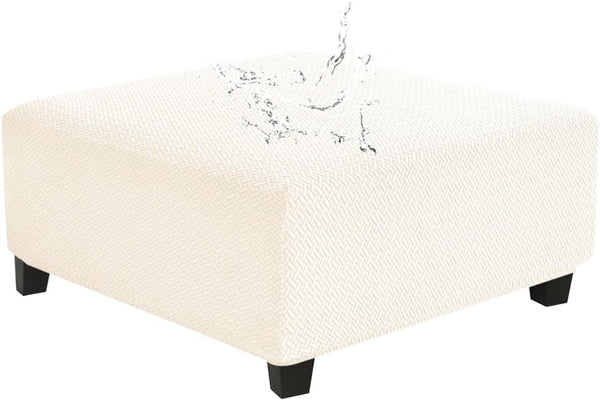 Levoberg Waterproof Square Ottoman Cover Large Square Folding Storage Ottoman Bench Slipcovers Footrest