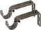 Ivilon Adjustable Brackets for Curtain Rods, Set of 2 for 7/8 or 1 Inch Rods, Pewter