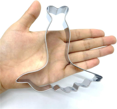 LILIAO Wedding Dress Cookie Cutter - 4 x 4.3 inches, Stainless Steel