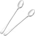 2 PCS Long Coffee Spoons, Stainless Steel Long Handle Ice Tea Spoons for Cold Drinks, Ice Cream, Coffee, Dessert Shakes