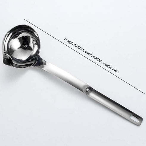 Stainless Steel Soup Fat Oil Separator Ladle, Oil Filter Skimmer Spoon, Kitchen Gravy Food Fat Separator Colander